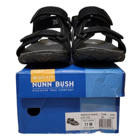 Nunn Bush Men Rio Bravo Fisherman Sport Sandals Size US 11W Black Faux Leather main image 4